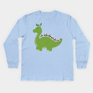 Mushroom Dinosaur Original Design Kids Long Sleeve T-Shirt